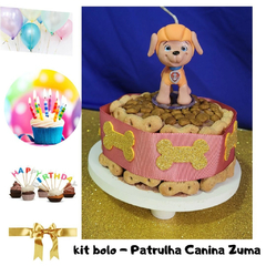 **Kit Bolo de Aniversário Pet | Patrulha Canina ZUMA| 3 itens + 2 brindes (Nr 12)