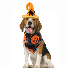 Halloween Chapéu Pet e Bandana Abóbora - Dia das Bruxas