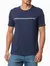 Camiseta Masculina de Algodão Básica Estampa Logo Palito Calvin Klein Jeans Azul Marinho