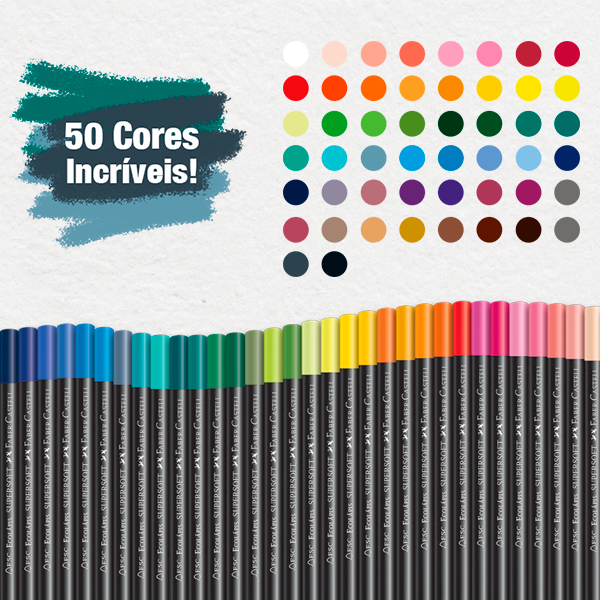 Lápis de Cor 50 Cores - SuperSoft Faber-Castell
