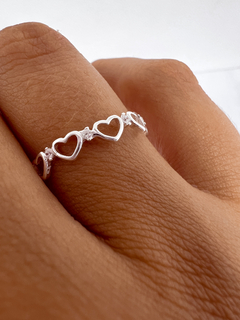 Anillo ajustable corazones