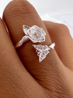 Anillo ajustable flor