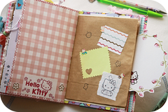 Caderno artesanal Hello Kitty