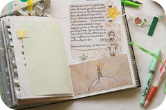 Caderno artesanal Pequeno Príncipe na internet