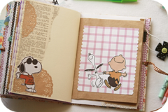 Caderno artesanal Snoopy - Casinha de Pano