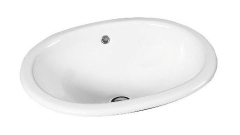 Bacha oval de embutir sobre mesada baño Cordenons Aguamarina 38x29x13