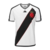 Camisa branca do Vasco da Gama com listras pretas e detalhes em vermelho, modelo Torcedor Kappa para o ano 24/25.