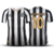 Camisa do Santos Futebol Clube, listrada em preto e branco, com o nome NEYMAR JR e o número 10 nas costas.