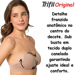 Sutiã Top Básico de Microfibra Trifil Sem Bojo Sem Aro Com Alça Regulável e Confortável 4377 - J.A DRESS WELL - Moda Masculina e Feminina Confortável