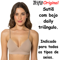 Sutiã Bojo Daily Triangulo Trifil Sem Costura Fecho Nas Costas 4935 - comprar online