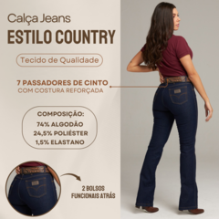 Calça Feminina Jeans Strech Tradicional Premium Lycra Casual - comprar online