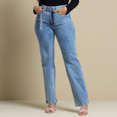 Calça Jeans Feminina Reta C/Cinto By Unna - comprar online