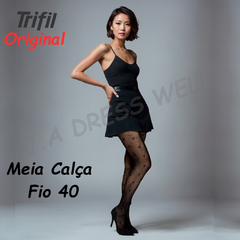 Meia Calça Fio 40 Mini Corações Trifil Denier Moda Feminina Elegante e Confortável - comprar online