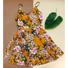 Imagem do Vestido curto de alça estampado Floral com cinto verão
