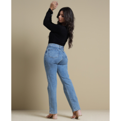 Calça Jeans Feminina Reta C/Cinto By Unna - loja online