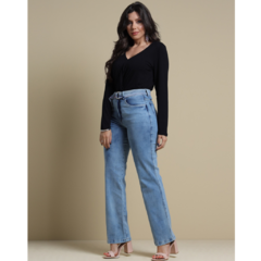 Calça Jeans Feminina Reta C/Cinto By Unna