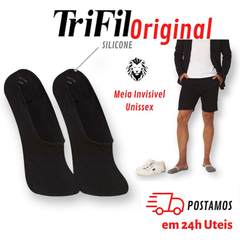 Kit 3 Meia Sapatilha Cavada Invisível Trifil Casual Silicone Unissex