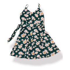 Vestido curto de alça estampado Floral com cinto verão - loja online