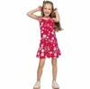 Vestido Infantil Menina Floral Vermelho  - Elian