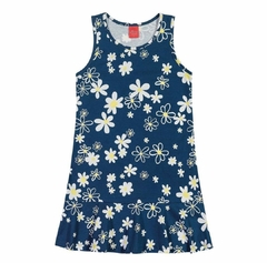 Vestido Infantil Menina Floral Azul - Elian