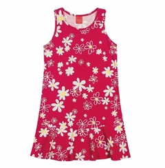 Vestido Infantil Menina Floral Vermelho  - Elian