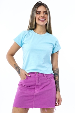 Imagem do Camiseta t-shirt Blusa feminina lisa 100% Algodão