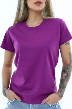 Imagem do Camiseta t-shirt Blusa feminina lisa 100% Algodão