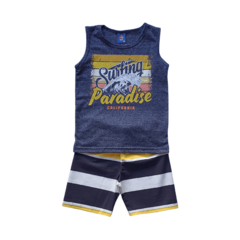 Conjunto Verão Infantil Masculino Menino Surfing Paradise