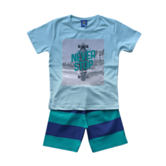 Conjunto Verão Infantil Masculino Menino Never Stop