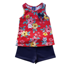 Conjunto Verão Infantil Feminino Menina Flores