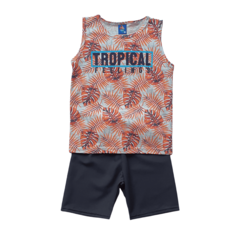 Conjunto Verão Infantil Masculino Menino Tropical