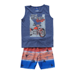 Conjunto Verão Infantil Masculino Menino Moto