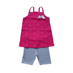 Conjunto Verão Infantil Feminino Menina Flamingos