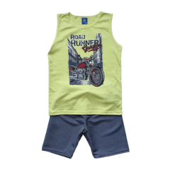 Conjunto Verão Infantil Masculino Menino Moto