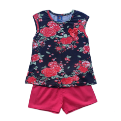 Conjunto Verão Infantil Feminino  Menina Flores