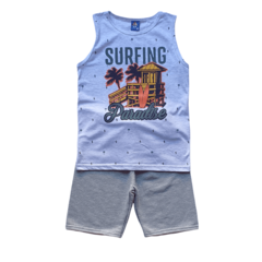 Conjunto Verão Infantil Masculino Menino Surfing Paradise