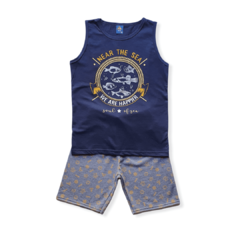 Conjunto Verão Infantil Masculino Menino Peixes