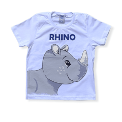 Conjunto Com Camiseta E Bermuda Tileesul Branco Rinoceronte