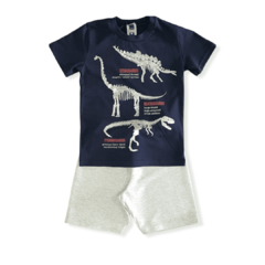 Conjunto Com Camiseta E Bermuda Tileesul Dinossauros