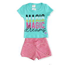 Conjunto Com Blusa E Shorts Cacau Kids Magic Dreams