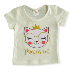 Conjunto Com Blusa E Shorts Cacau Kids Princess Cat