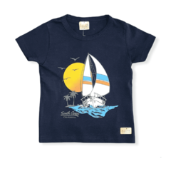 Conjunto Com Camiseta E Bermuda Cacau Kids Barco - comprar online