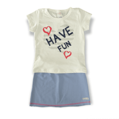 Conjunto Com Blusa E Saia Cacau Kids