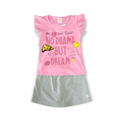 Conjunto Com Blusa E Shorts Saia Cacau Kids