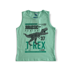 Conjunto WRK Regata Em Meia Malha Dinossauro T-Rex + Bermuda