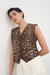 Chaleco corto gabardina animal print Silas - PRIVE