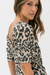 Blusa manga princesa lúrex animal print Valery - PRIVE