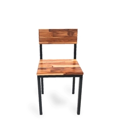 cadeira+jantar ferro + madeira industrial