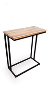 Mesa de apoio industrial madeira teca e metal | Coisas & Casas Design