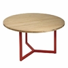 mesa de centro industrial redonda estrutura de ferro tampo de madeira maciça - mesa industrial sala de estar, mesa de canto industrial  